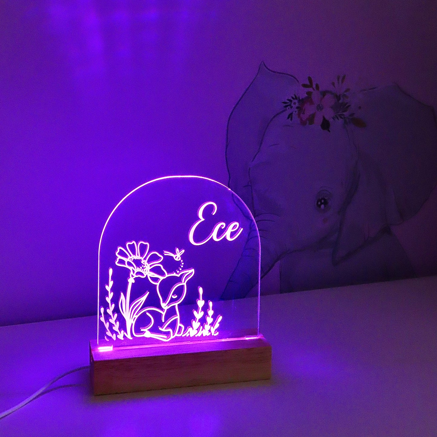 LED-Nachtlicht mit Namen - Mädchen Edition